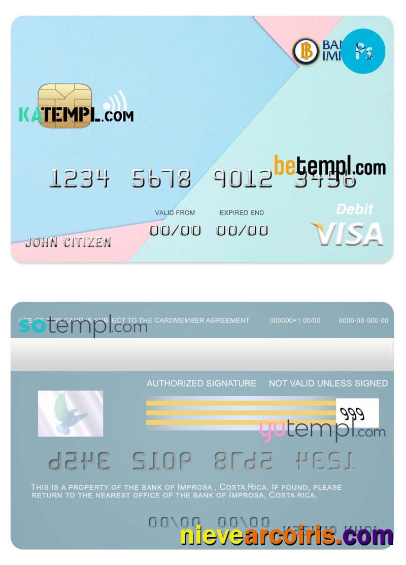 Costa Rica Improsa bank visa credit card